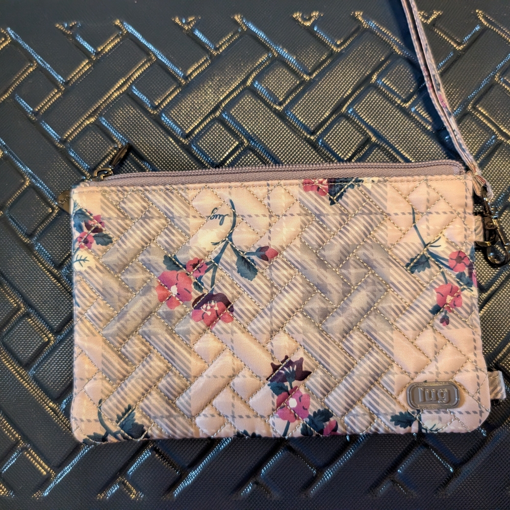 Lug Floral Wristlet - Cream and Pink